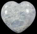 Polished, Blue Calcite Heart - Madagascar #62527-1